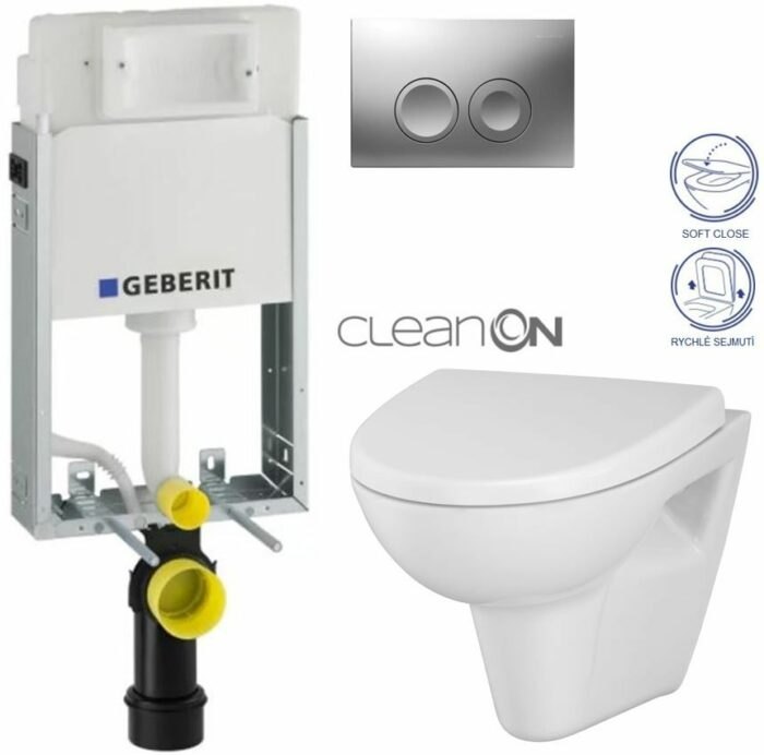 GEBERIT KOMBIFIXBasic vr. matného tlačidla DELTA 25 + WC CERSANIT CLEANON PARVA + SEDADLO 110.100.00.1 21MA PA1