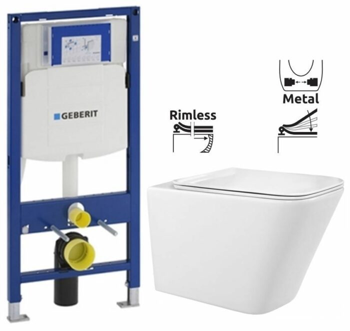 GEBERIT Duofix bez tlačidla + WC REA Raul Rimless + SEDADLO 111.300.00.5 RA1