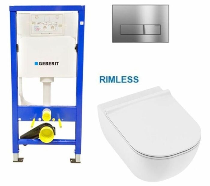 GEBERIT DuofixBasic s chrómovým tlačidlom DELTA51 + WC JIKA MIO + SEDADLO SLIM 458.103.00.1 IO1