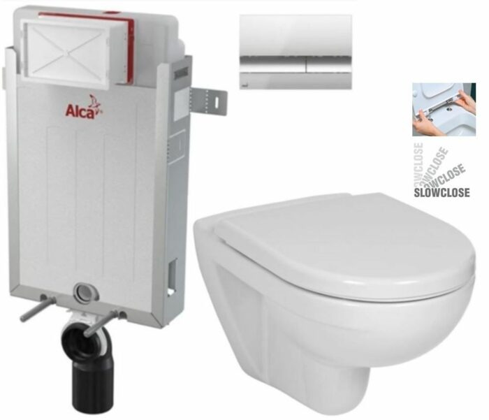 ALCADRAIN Renovmodul - predstenový inštalačný systém s chrómovým tlačidlom M1721 + WC JIKA LYRA PLUS + SEDADLO duraplastu SLOWCLOSE AM115/1000 M1721 LY5