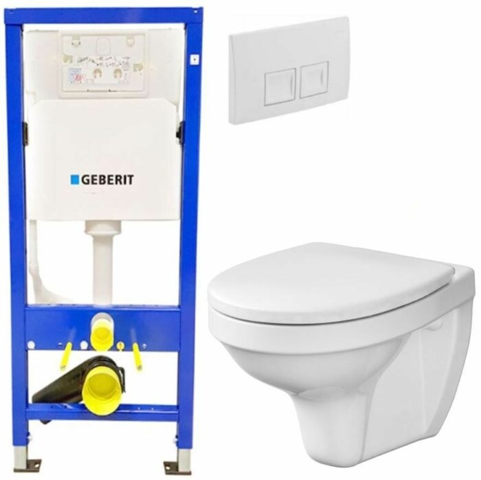 GEBERIT DuofixBasic s bielym tlačidlom DELTA50 + WC CERSANIT DELFI + SEDADLO 458.103.00.1 50BI DE1